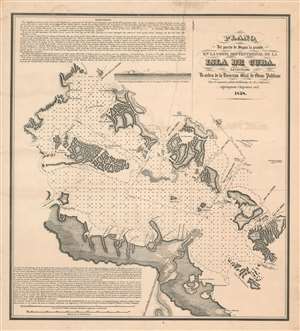 1858 Bernardo Estrada Map of Isabela de Sagua (Sagua la Grande), Cuba