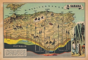 1959 Corriere dei Piccoli Pictorial View of Algeria and Tunisia w/ Oil Deposits