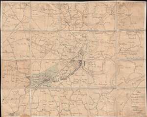 1902 Mansucript Map of Saigon and Cholon, Vietnam