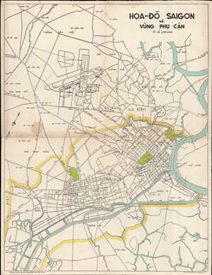1968 Southeast Asia Printing City Plan / Map of Saigon, South Vietnam