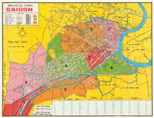 1966 Thang City Map or Plan of Saigon, South Vietnam