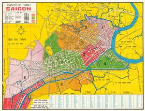 1966 Thang City Map or Plan of Saigon, South Vietnam