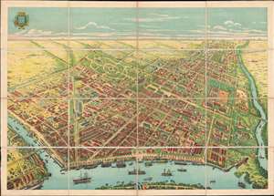 1898 Large Format Panoramic Bird's Eye View of Saigon, Vietnam