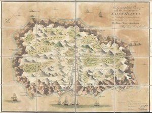 1815 Read Map of Saint Helena Island (Napoleon in Exile)