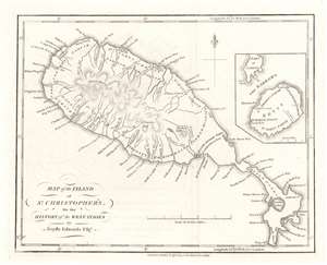 1794 Edwards and Stockdale Map of Saint Kitts