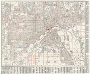 1929 Hudson Map Company City Map or Plan of Saint Paul, Minnesota
