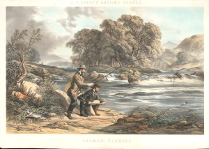 1856 William Tegg View Salmon Fishing from A. F. Rolfe's Angling Scenes
