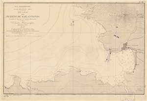 1956 Deposito Hidrografico Nautical Chart of San Antonio Port, Ibiza