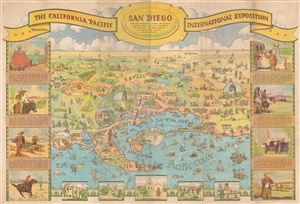 1935 Bloodgood Pictorial Map of San Diego