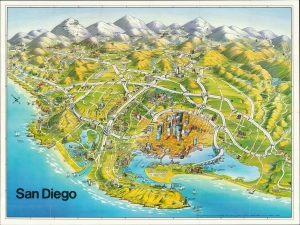 1986 Unique Media Pictorial View of San Diego, California
