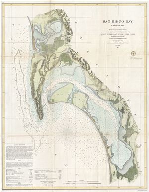 1857 U.S.C.S. Map of San Diego Bay, California