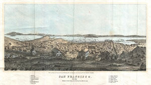 1856 Henry Bill Map and View of San Francisco, California