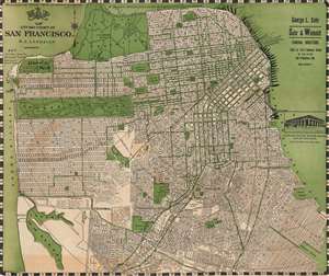 1920 Candrian Map of San Francisco and Nearby Peninsula Communities