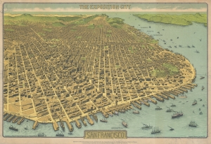 1968 North American Press Bird's-Eye View Map of San Francisco, California