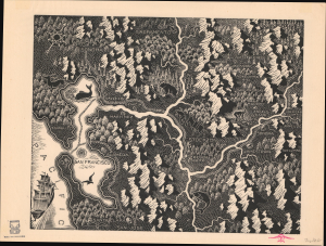 1933 Landacre Proof Print Pictorial Map of San Francisco Bay Area, California