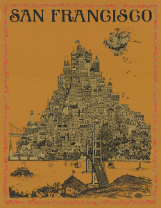 1967 Pictoral Map of San Francisco Epitomizing the Summer of Love