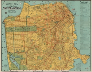 1945 Thomas Brothers Pictorial Map or Plan of San Francisco, California