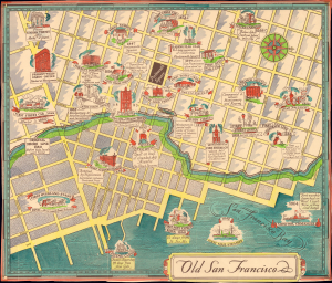 1935 Wells Fargo Historical Pictorial Map of San Francisco, California