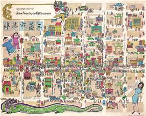 1967 Bob Chan Pictorial Map of San Francisco's Chinatown