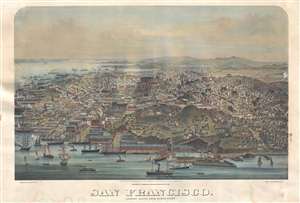 1877 G. T. Brown Bird's-Eye View of San Francisco, California (Howell reprint)