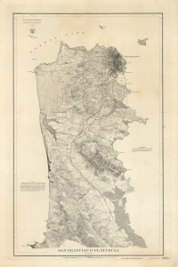 1869 U.S. Coast Survey Map of San Francisco Peninsula