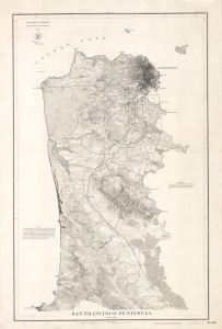 1869 U.S. Coast Survey Map of San Francisco Peninsula