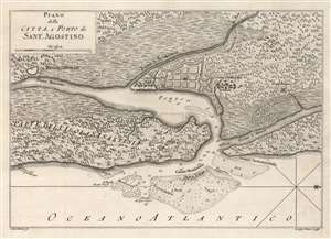1763 Vanni Map of St. Augustine, Florida