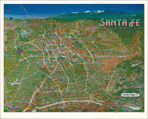 1993 Mister Maps Pictorial View of Santa Fe, New Mexico