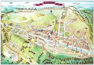 1996 FAMA Pictorial Map of Sarajevo During the Siege of Sarajevo