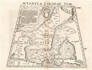 1552 Ptolemaic Map of Eastern Europe as it was Known to Ptolemy