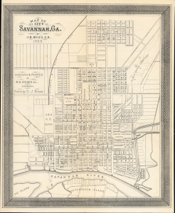 1868 Hogg City Plan or Map of Savannah, Georgia