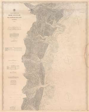 1889 U.S. Coast Survey Map of Savannah, Sapelo Island, and Ossabaw Island
