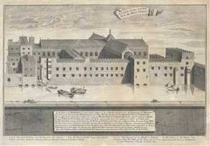 1750 Vertue Print of Savoy Hospital, London
