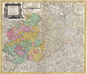 1757 Homann Heirs Map of Saxony, Germany, and the Czech Republic