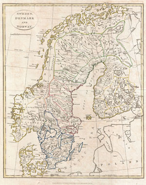 1799 Clement Cruttwell Map of Sweden, Denmark and Norway