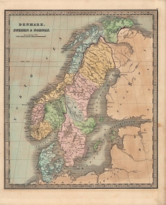 1849 Greenleaf Map of Scandinavia