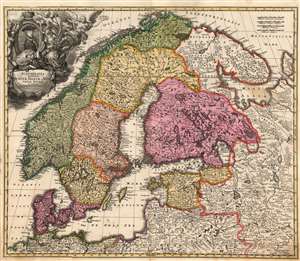 1716 Homann Map of Scandinavia During the Great Northern War