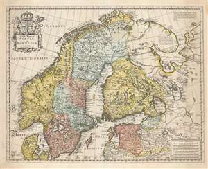 1682 Frederick De Wit Map of Scandinavia