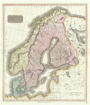 1814 Thomson Map of Scandinavia (Denmark, Norway, Sweden)