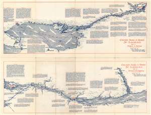 1921 Holt, Renfrew, and Company Map of the St. Lawrence River, Canada