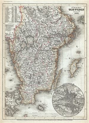 1852 Meyer Map of Sweden
