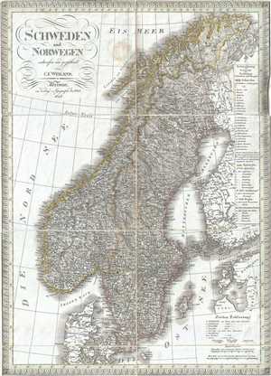 1827 Weiland Map of Scandinavia (Sweden and Norway)