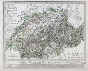 1862 Stieler Map of Switzerland