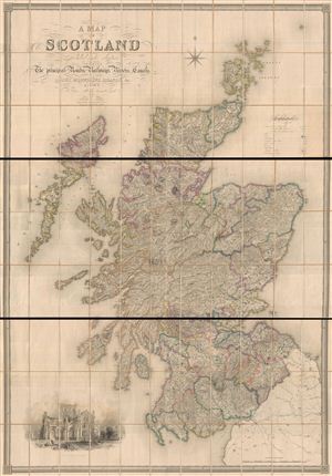 1846 Lewis Case or Pocket Map of Scotland (3 sections)