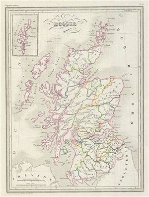 1843 Malte-Brun Map of Scotland
