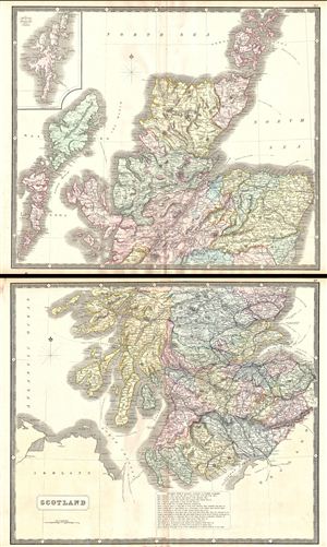 1860 Philip Map of Scotland (2 parts)