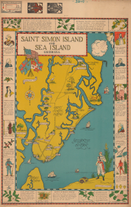 1941 Blanton Pictorial Map of St. Simons Island and Sea Island, Georgia