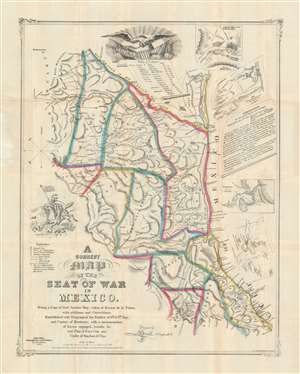 1847 Disturnell Map of Mexico during the Mexican-American War