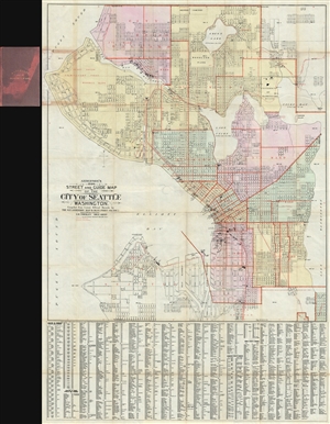 1896 Anderson Large Map of Seattle, Washington