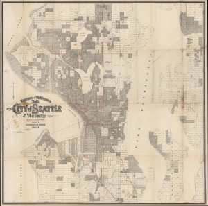 1901 Morrison / Robinson Cadastral Wall Map of Seattle, Washington